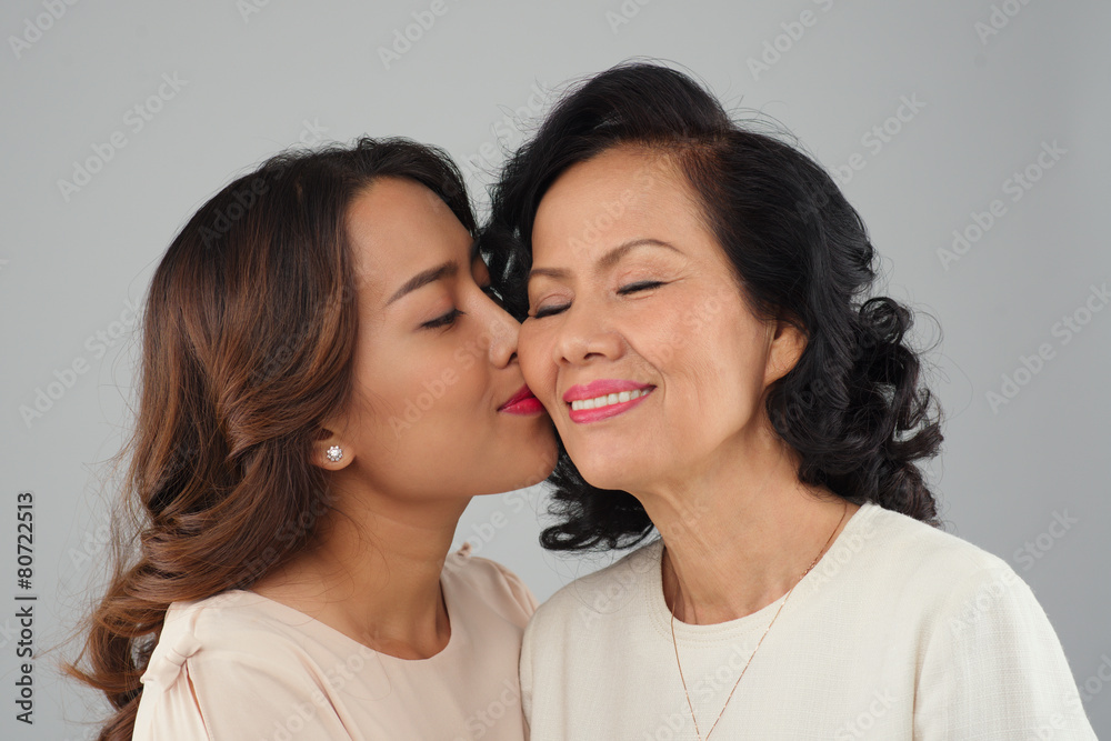 Kissing mother Kissing mother