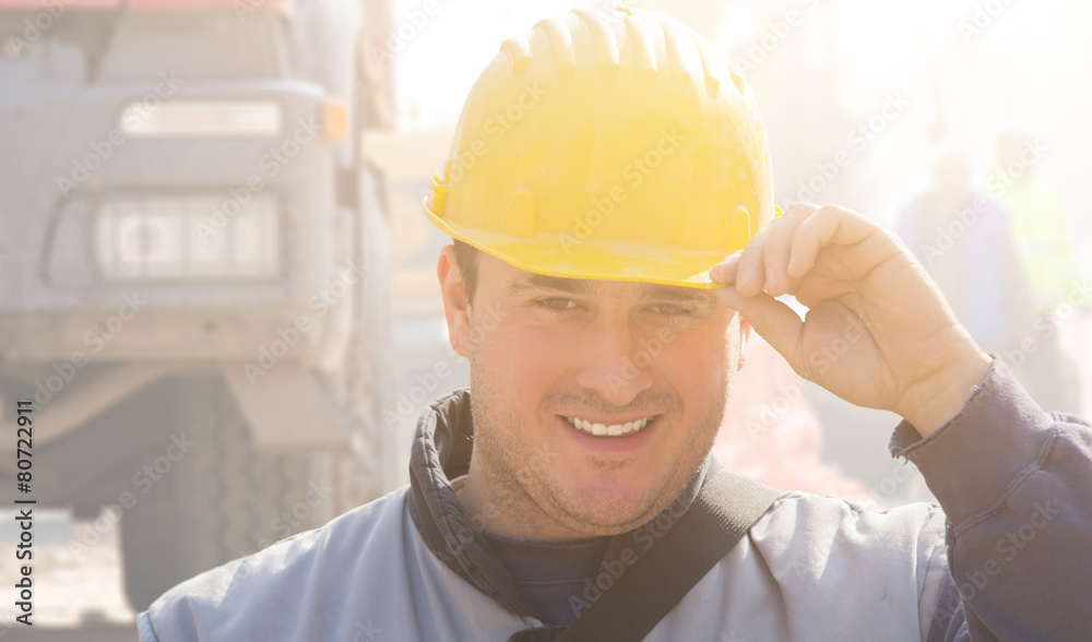 Real and ordinary construction worker on his job. Real and ordinary construction worker on his job.