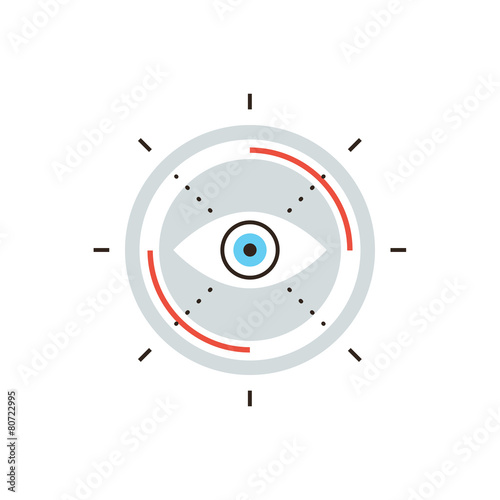 Business vision flat line icon concept