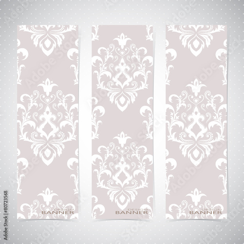 Collection vertical banners in the style of Baroque . Modern