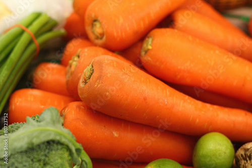 fresh carrots at the market