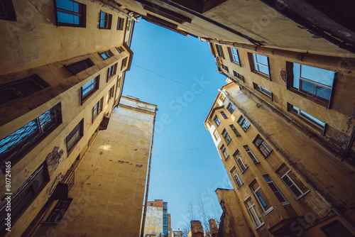 Old courtyards and buildings in the center of St. Petersburg