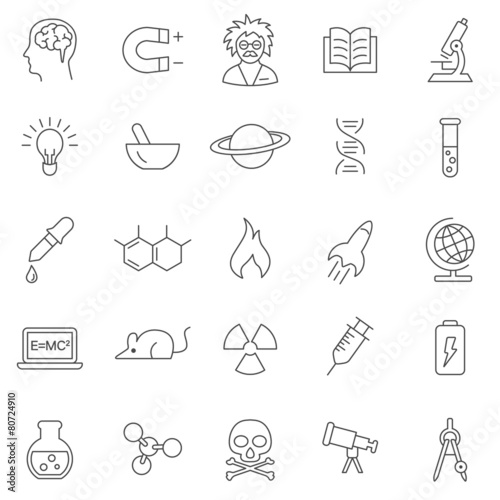 Science line icons set.Vector