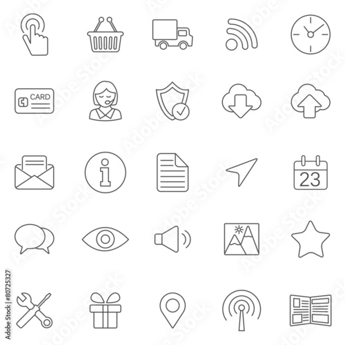 Web line icons set.Vector