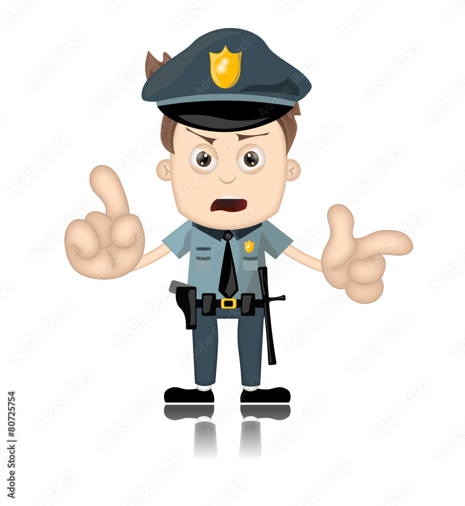 Ben Boy Angry Police Man Officer Cartoon Character