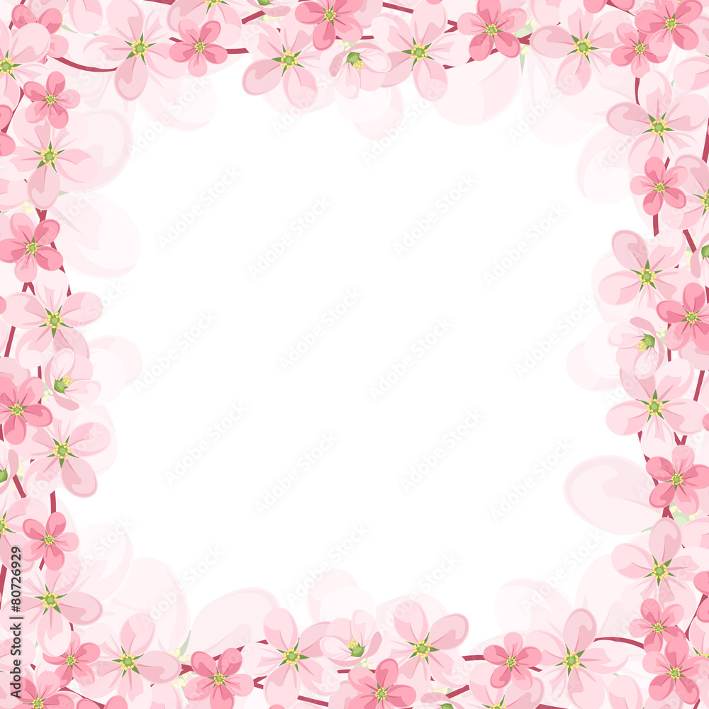 Vector background with pink flowers. Vector eps-10.