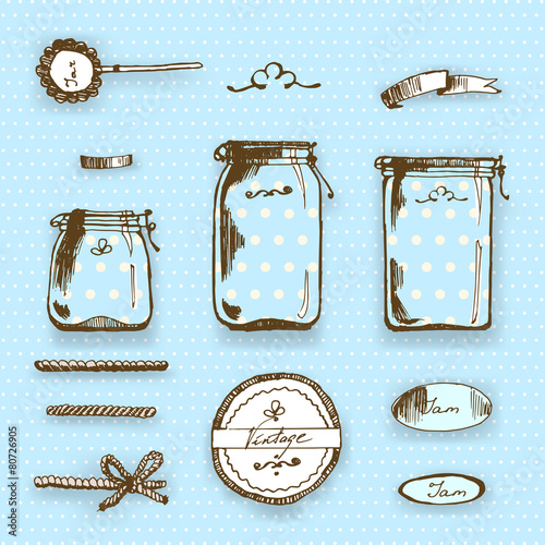 Hande drawing pots and labels