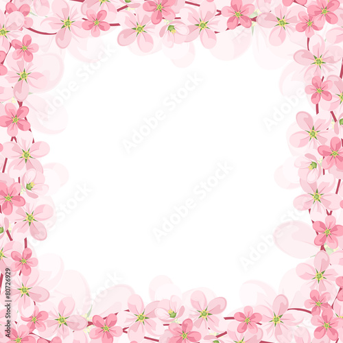 Vector background with pink flowers. Vector eps-10.