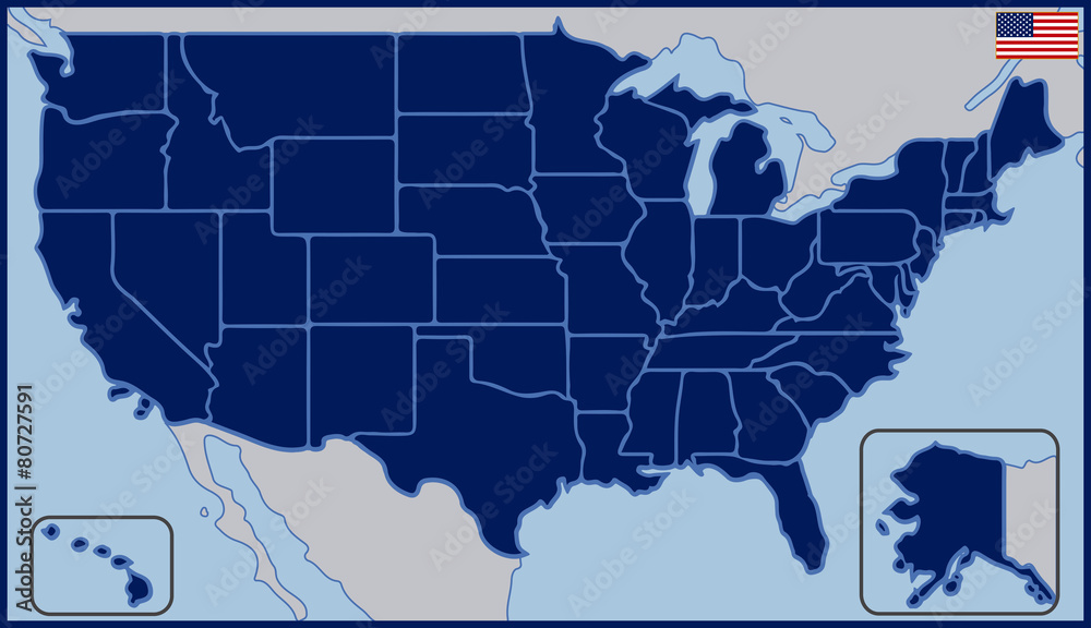 Fototapeta premium United States of America Blank Map