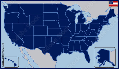 United States of America Blank Map photo