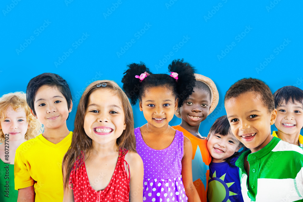 Diversity Children Friendship Innocence Smiling Concept Diversity Children Friendship Innocence Smiling Concept