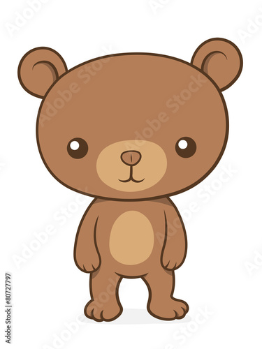 Cute little brown bear cub teddy
