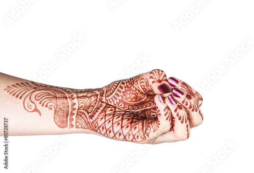 Mukula mudra with henna