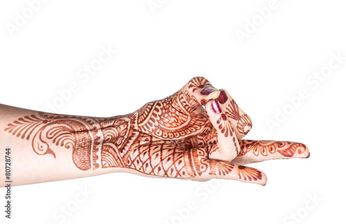 Back mudra with henna