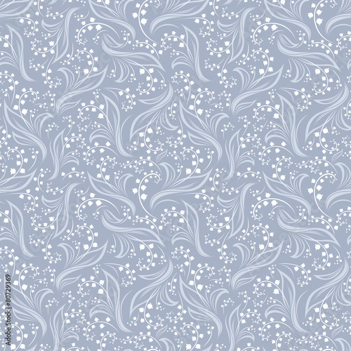 Seamless floral pattern with lily of the valley flowers. Vector 