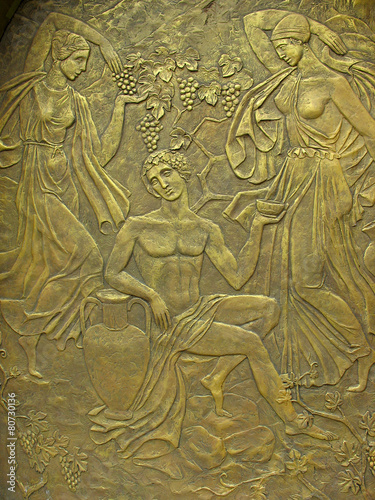 Fotografia Copper bas-relief on the basis of ancient myths