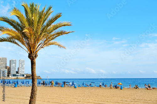 Levante Beach  in Benidorm  Spain
