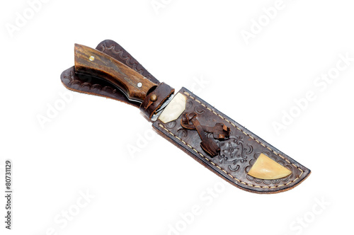 Beautifully decorated with a hunting knife and case for a knife