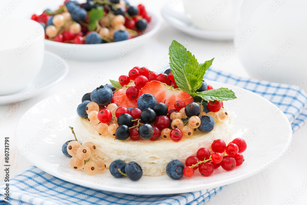 mini cheesecake with fresh berries on a plate mini cheesecake with fresh berries on a plate