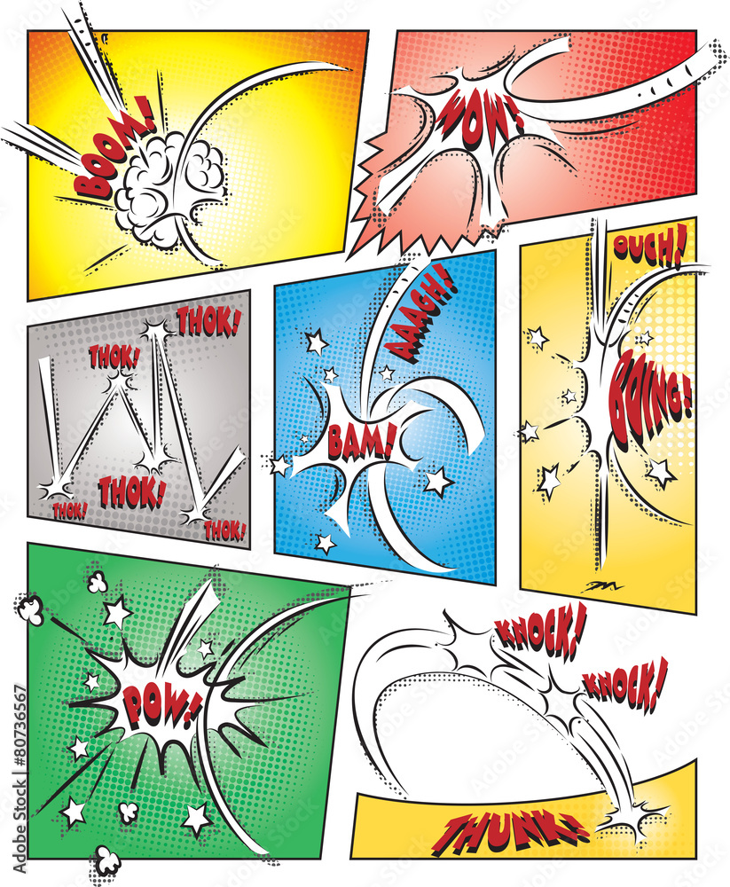 Comic Book Page Template with Effects Stock Vector Adobe Stock Comic Book Page Template with Effects Stock Vector Adobe Stock