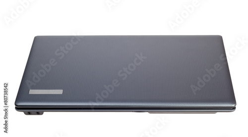 Electronic collection - Closed modern laptop top view isolated o