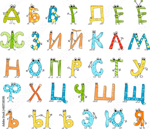 Russian cartoon alphabet