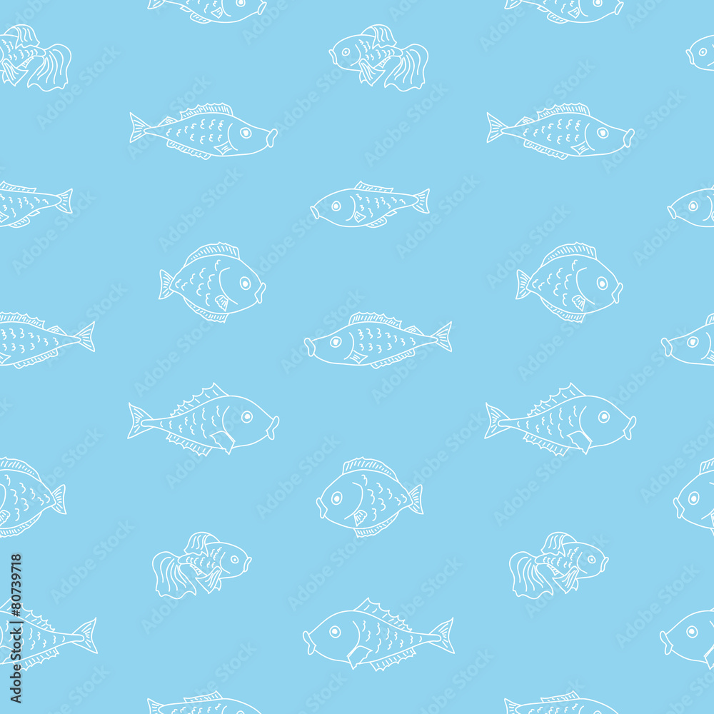 Vector seamless pattern with fishes Vector seamless pattern with fishes