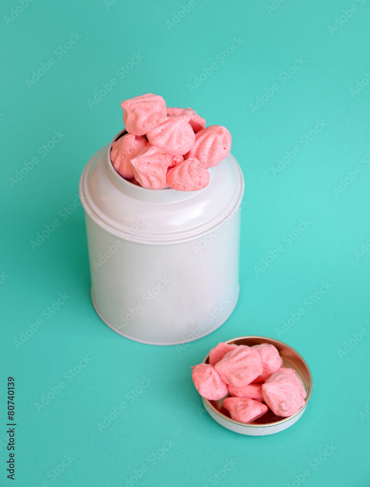 pink meringue cookies in white bottle pink meringue cookies in white bottle