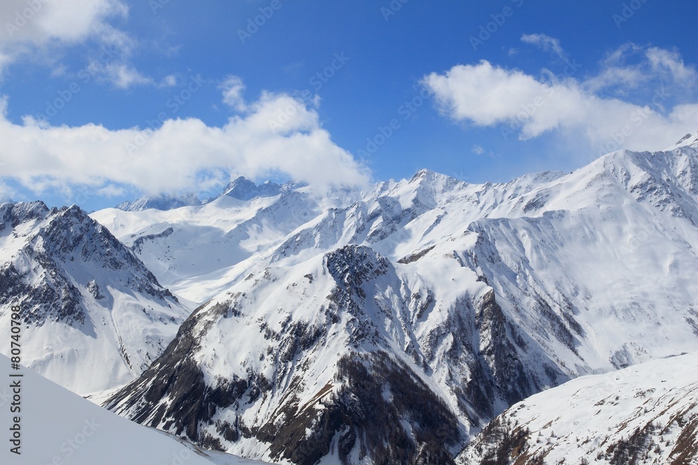 French Alps winter - Rhone-Alpes region