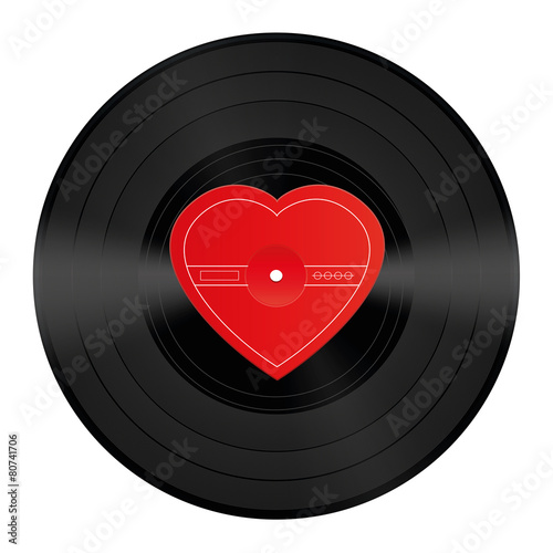 LP Record Vinyl Heart Love Song
