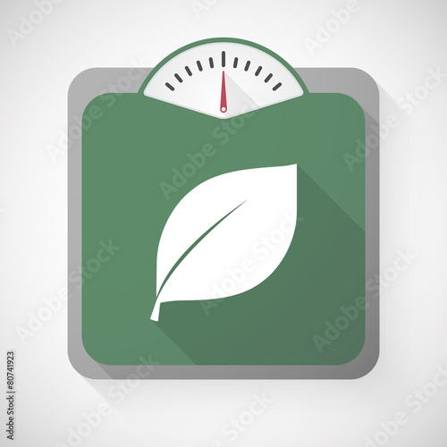 Weight scale with a leaf
