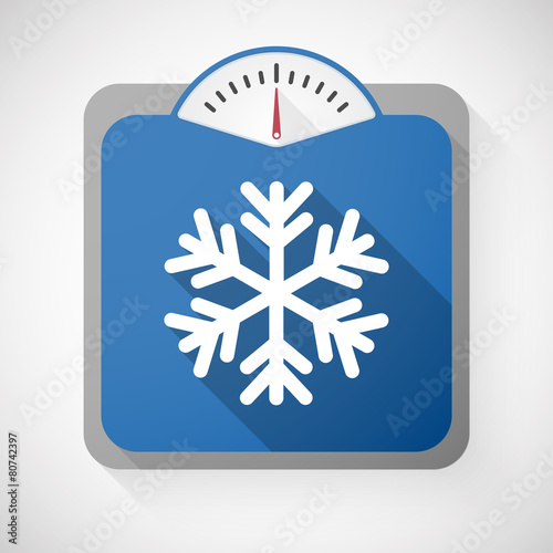 Weight scale with a snow flake