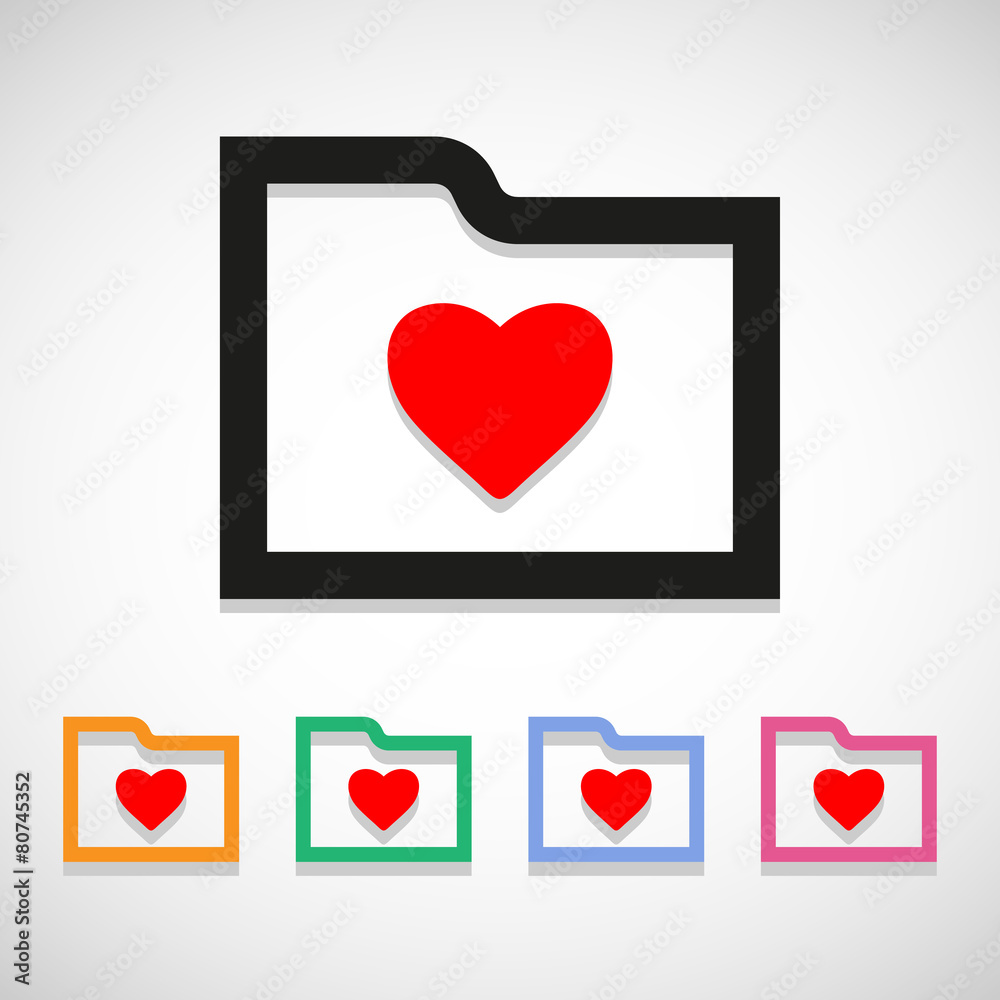 heart folder icon great for any use. Vector EPS10.