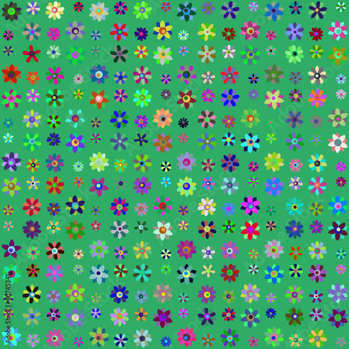 Wallpaper Mural flat colorful flowers seamless pattern Torontodigital.ca