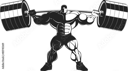Bodybuilder with a barbell