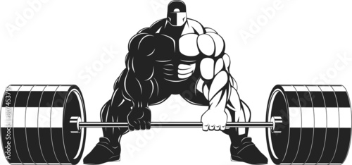 Bodybuilder with a barbell