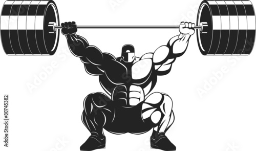 Bodybuilder with a barbell