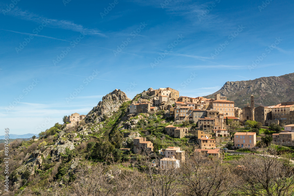 Obraz premium Village of Spelonato in Balagne region of Corsica