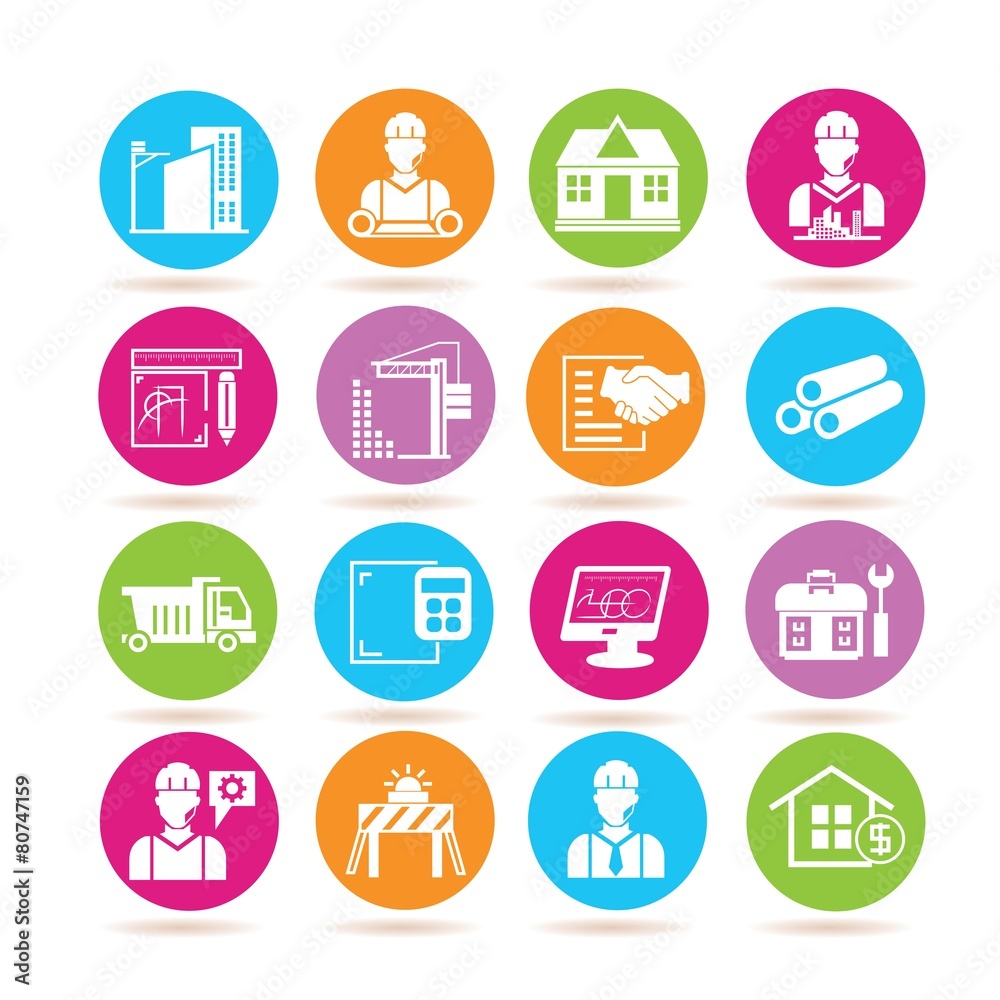 engineering and construction icons engineering and construction icons