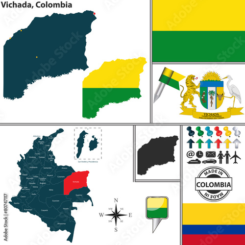 Map of Vichada, Colombia photo