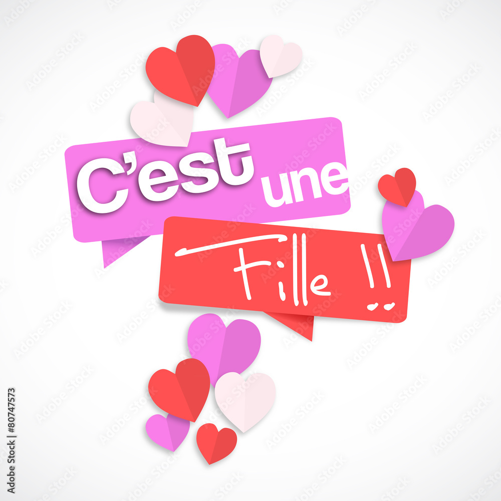 bulle faire-part : c'est une fille