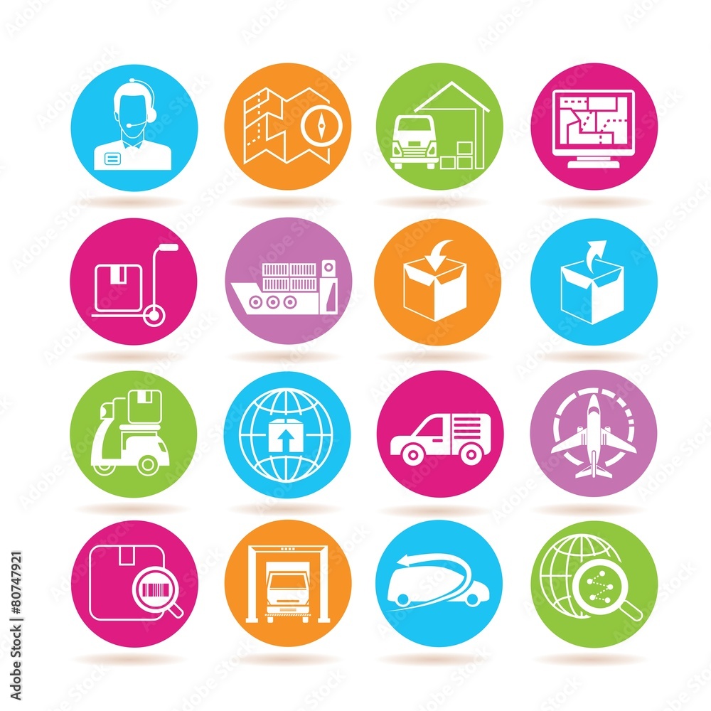 logistics and shipping icons logistics and shipping icons