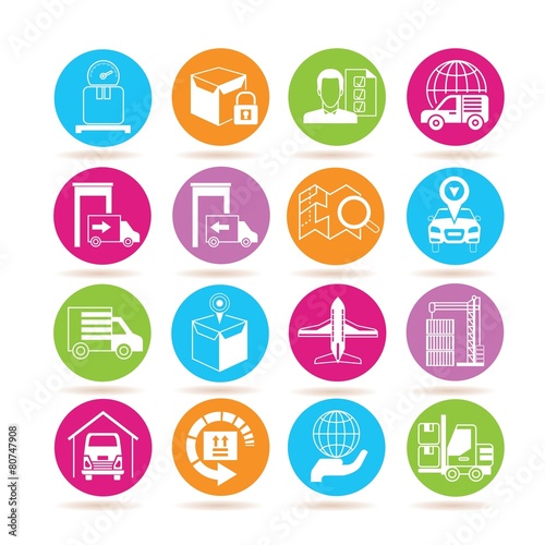 logistics and shipping icons