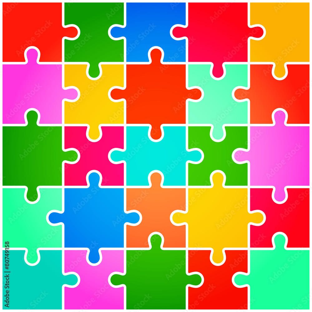 Jigsaw Puzzle Pieces Background Vector Jigsaw Puzzle Pieces Background Vector