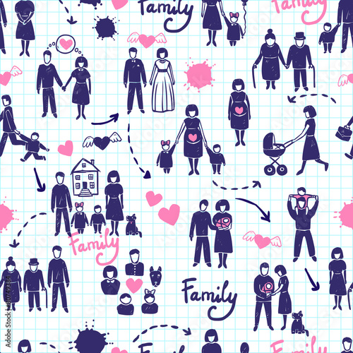 Family Seamless Pattern
