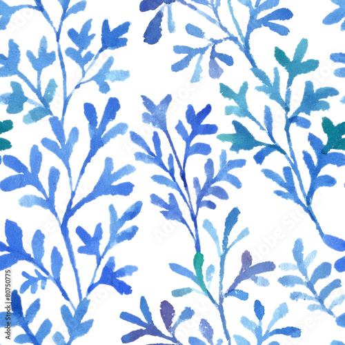 Watercolor blue flora.