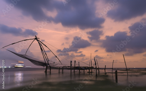 Chinese fishing nets at Kochi, Kerala, India