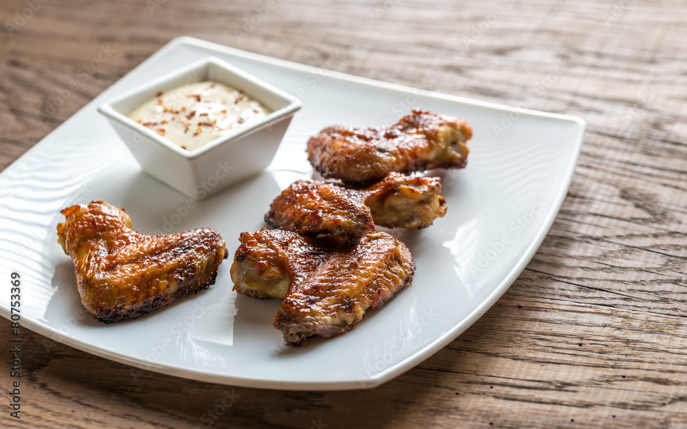 Baked chicken wings with spicy sauce Baked chicken wings with spicy sauce