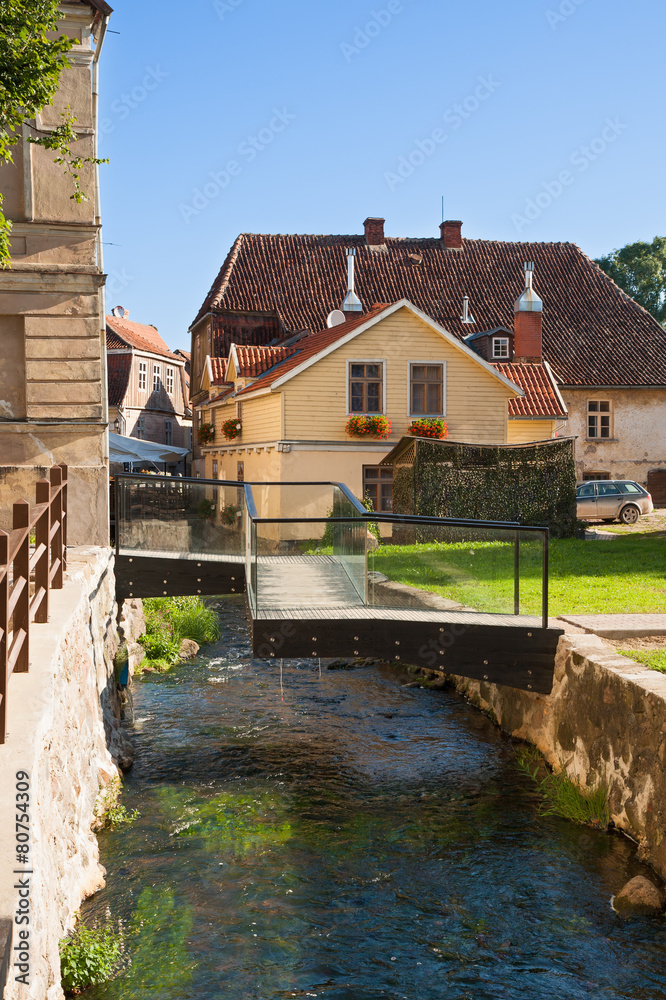 Fototapeta premium Bridge across a narrow canal