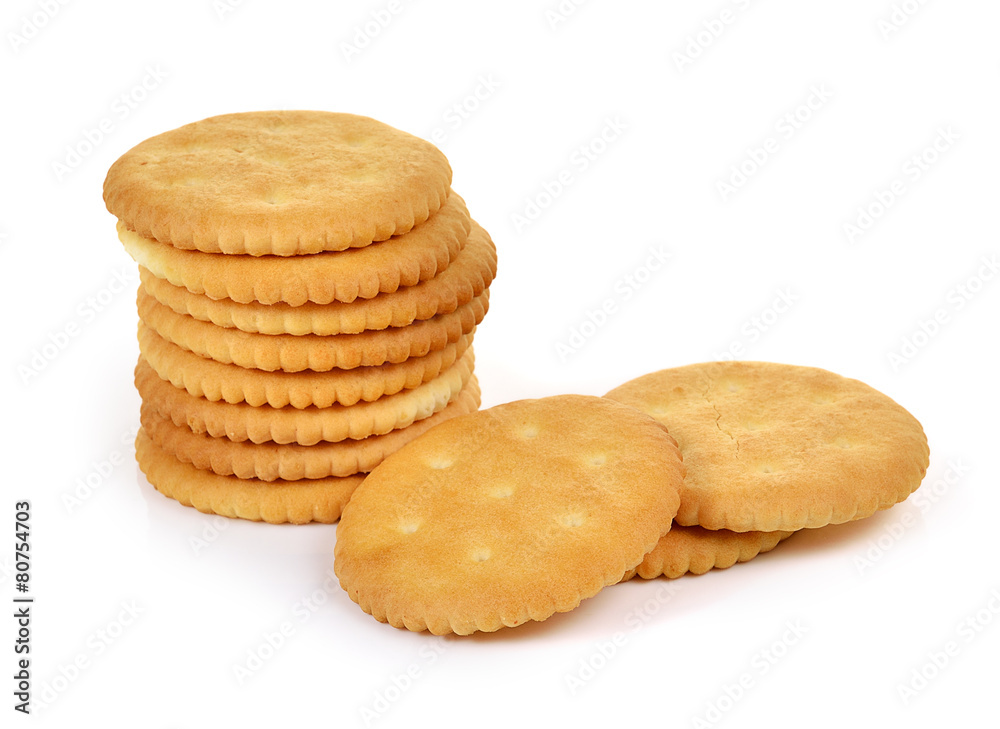 Cracker isolated on over white background Cracker isolated on over white background